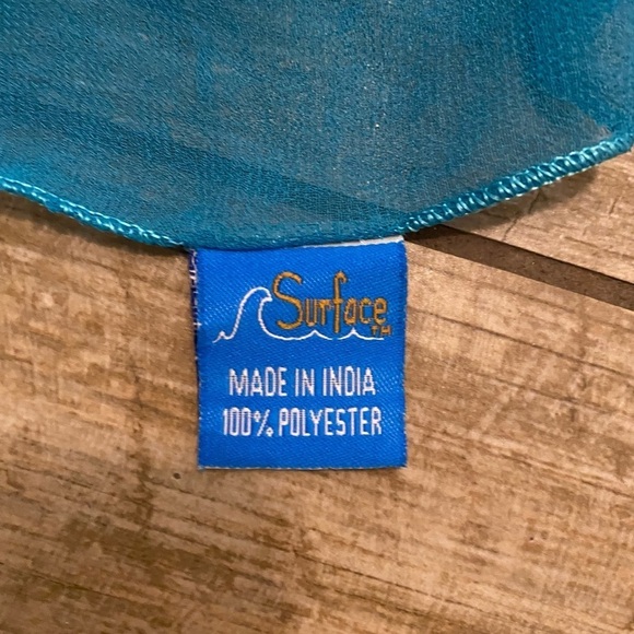 Surface Blue Beaded Rhinestone Scarf - Picture 9 of 9